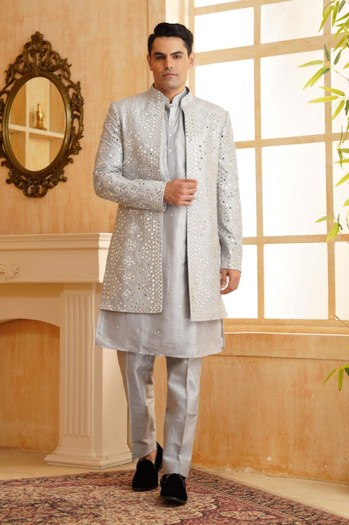 Millionaire Embroidered Sherwani Kurta Set