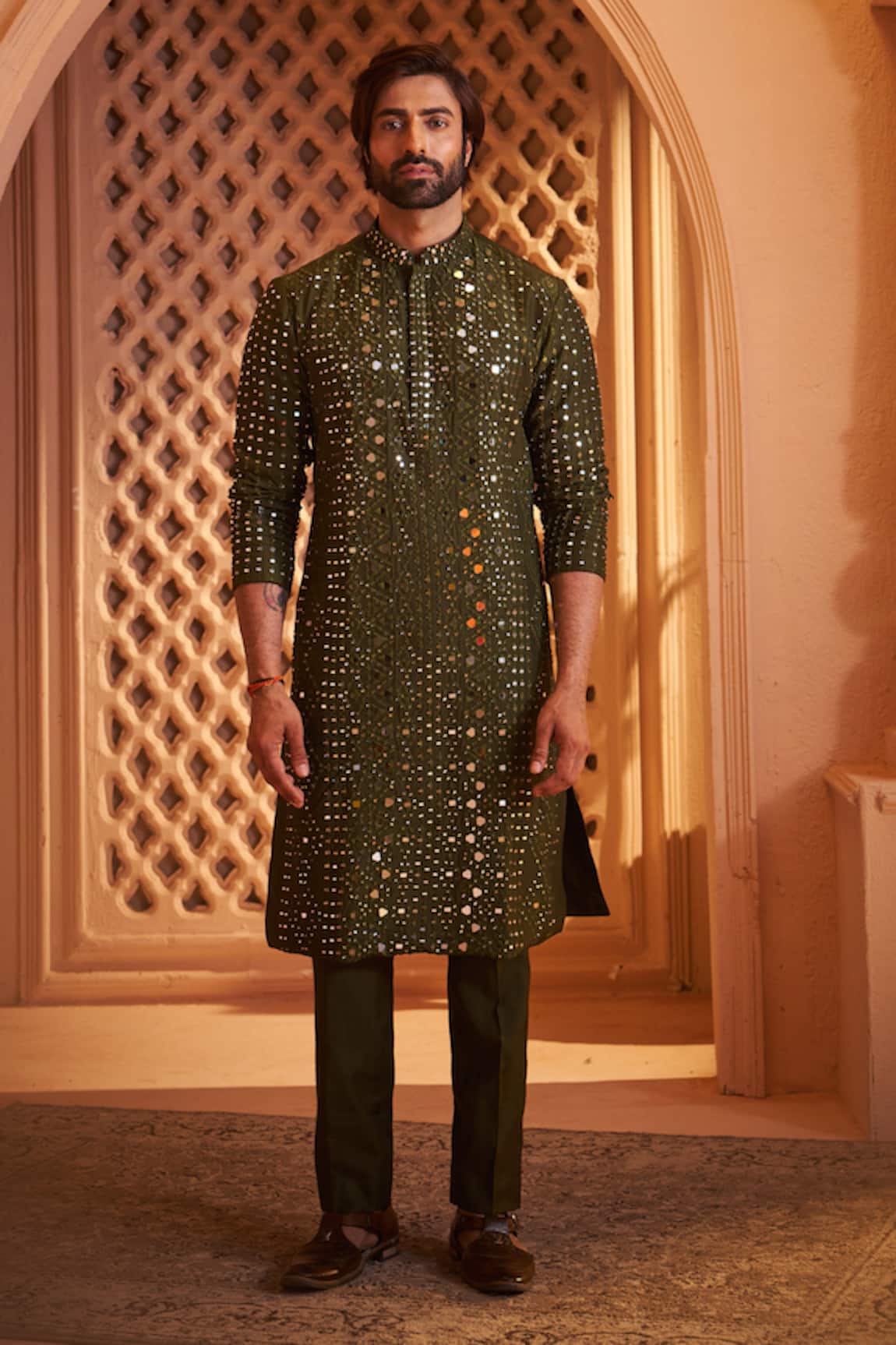 Millionaire Mirror Work Kurta Set