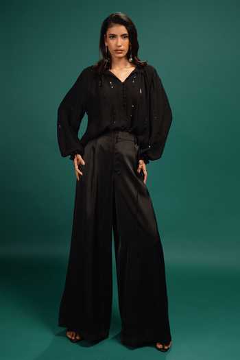 Style Junkiie Ebony Sequin Work Blouse 