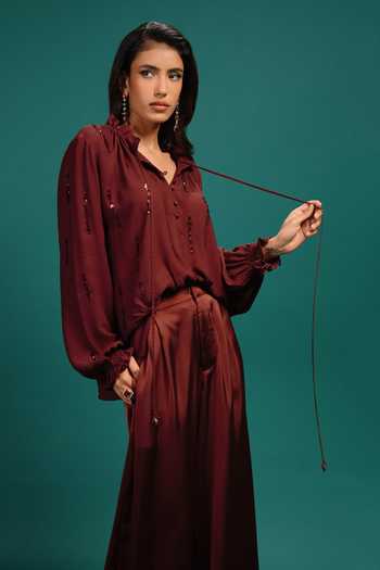 Style Junkiie Garnet Sequin Work Blouse 