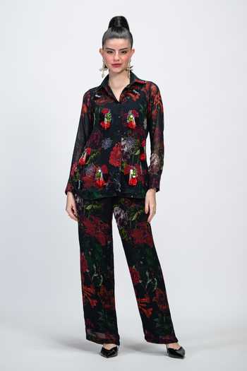 The Dramebaaz CO Rosabelle Embroidered Shirt & Pant Set 