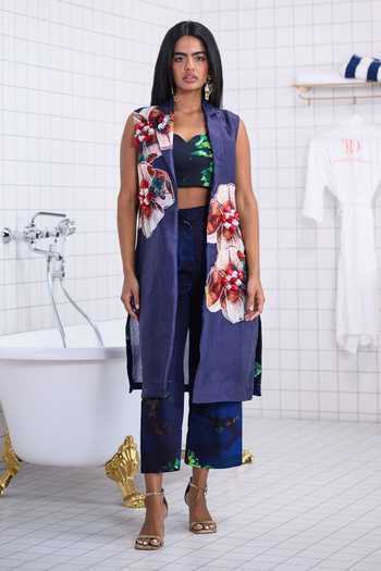 The Dramebaaz CO Twilight Muse Floral Patchwork Jacket Trouser Set 