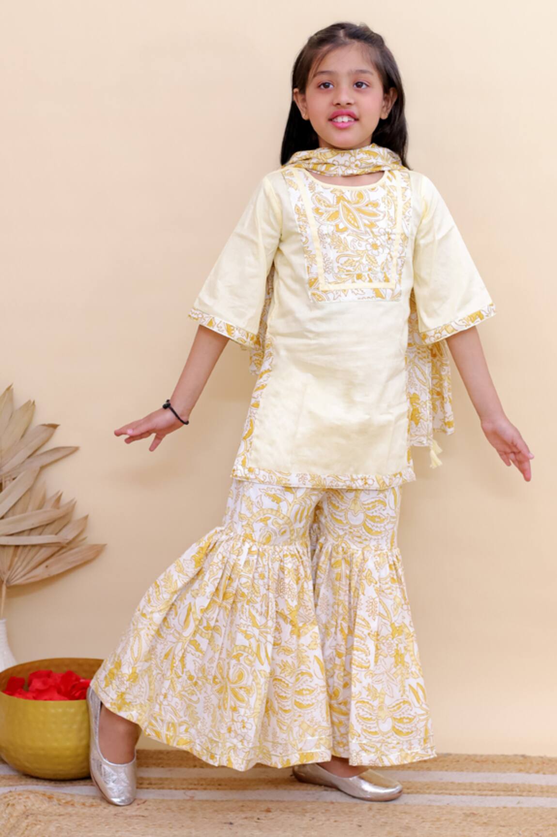 Kalp Sunshine Gul Printed Kurta Sharara Set 