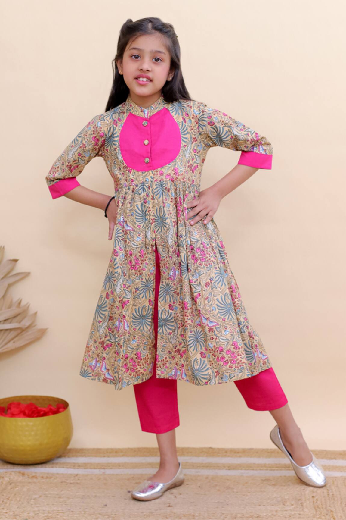 Kalp Fuchsia Bloom Tunic Set 