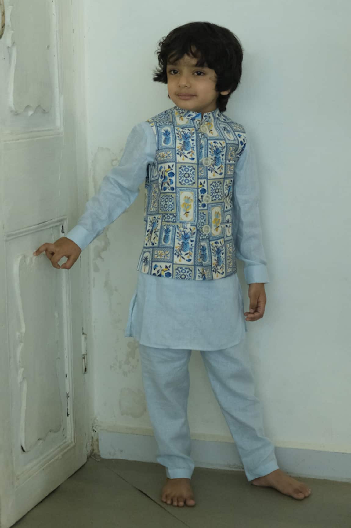 Funny Bones Clothings Tropical Print Koti Set 