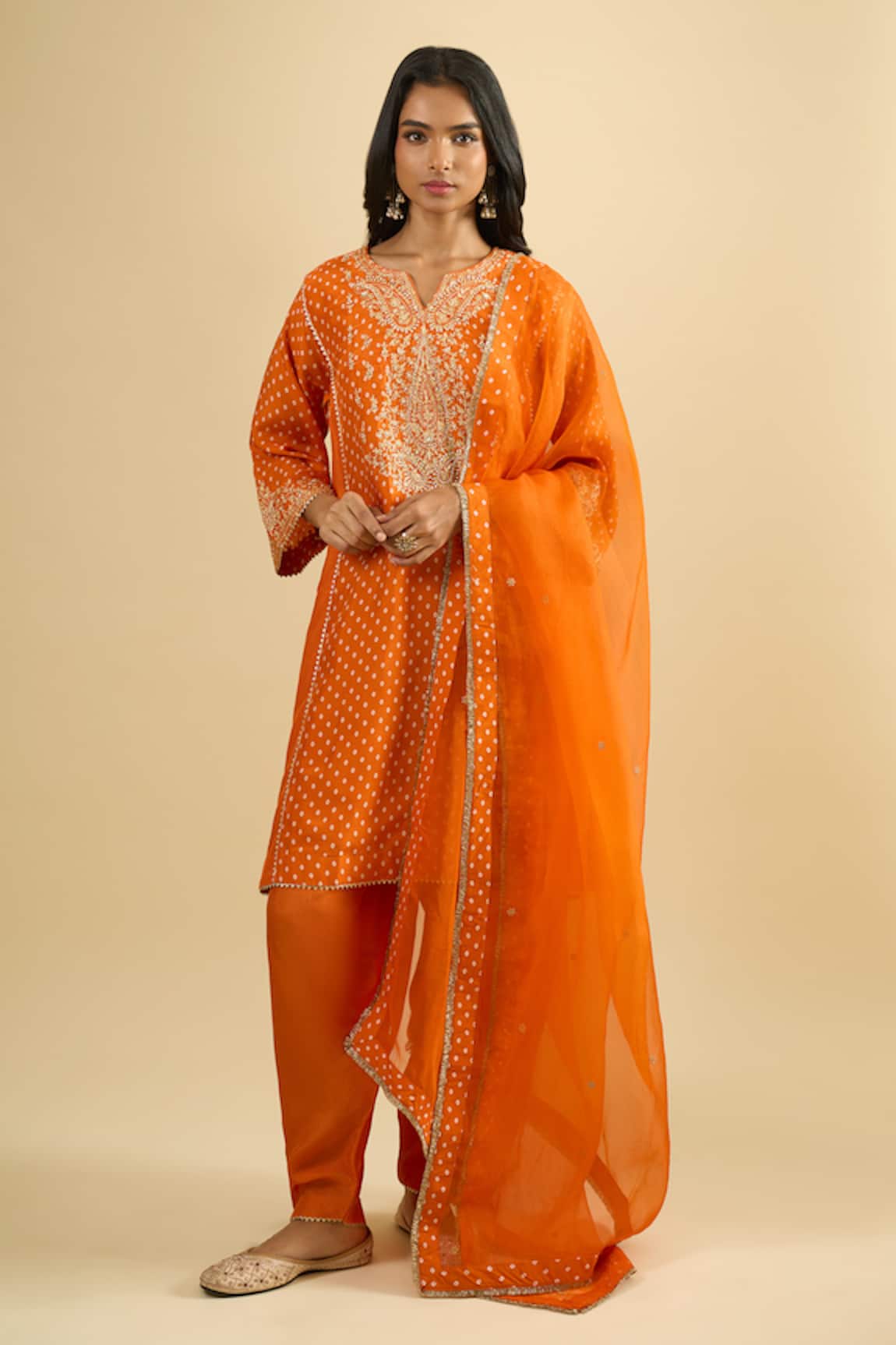 Sheetal Batra Gathered Embroidered Kurta Set 