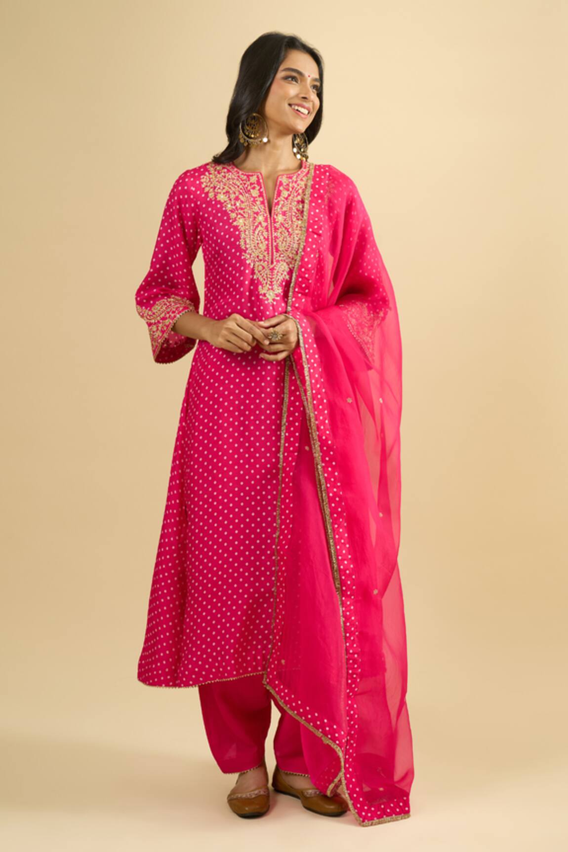 Sheetal Batra Pink Embroidered Kurta Set 