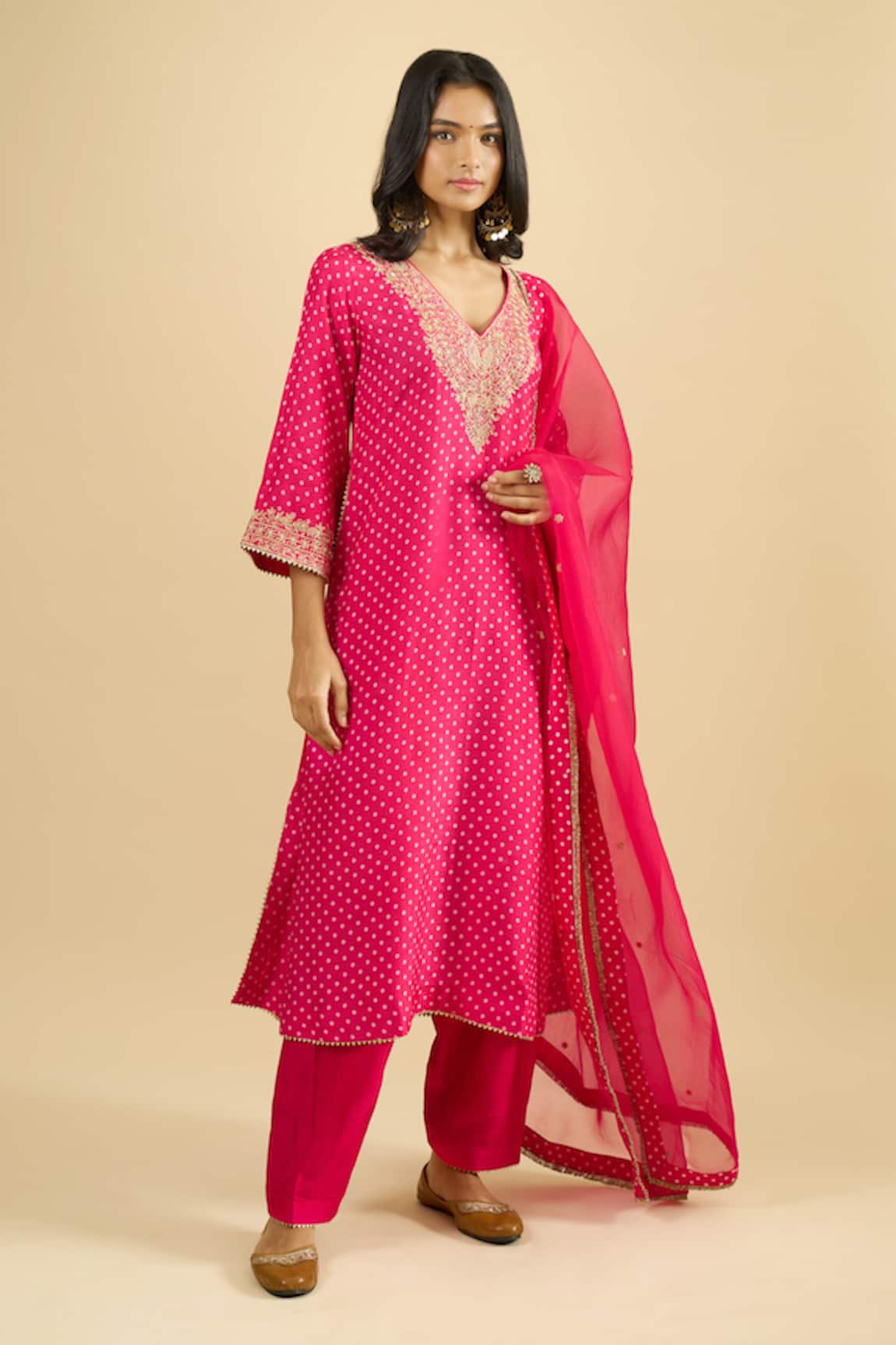 Sheetal Batra Pink Embroidered Kurta Salwar Set 