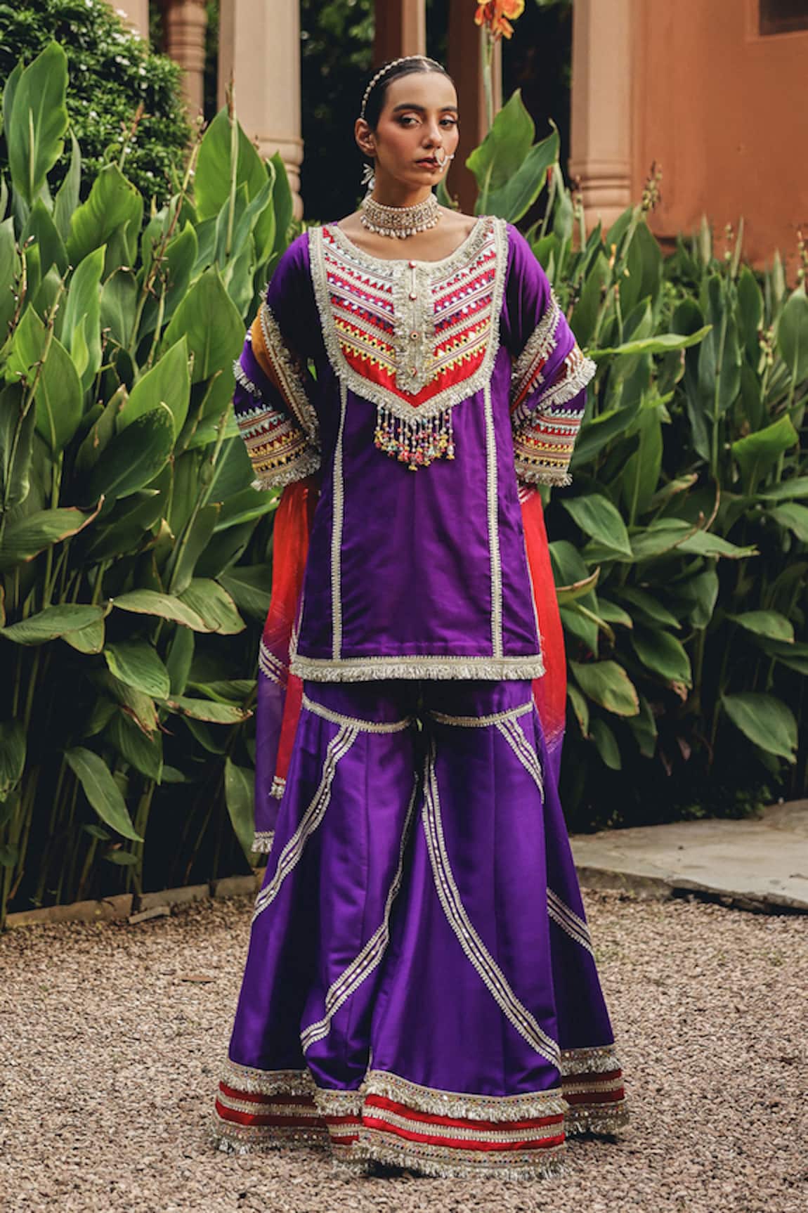 Ajiesh Oberoi Phulkari Phool Sharara Set 