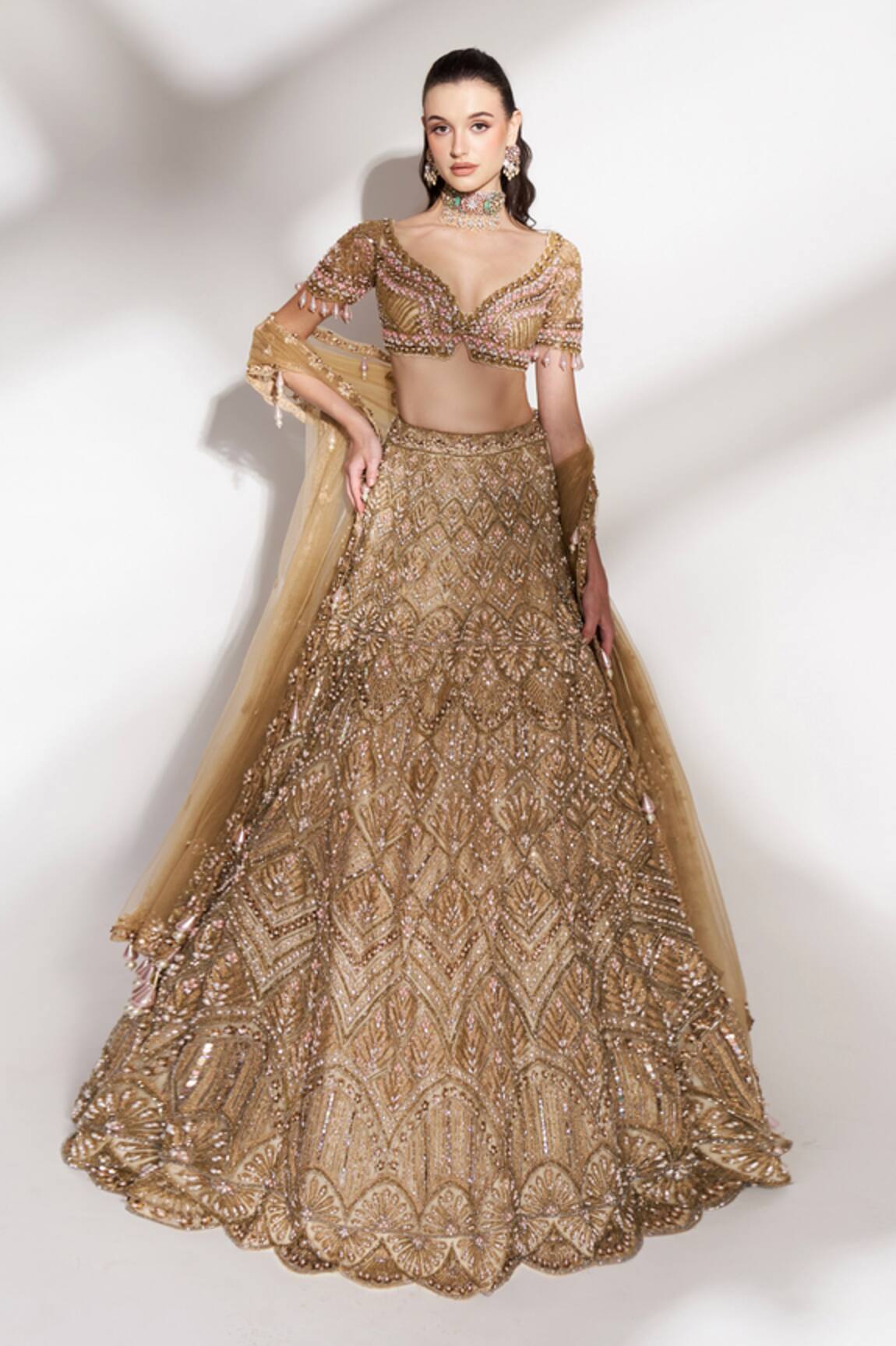 Anshika Tak Label Sequin Embroidered Bridal Lehenga Set 