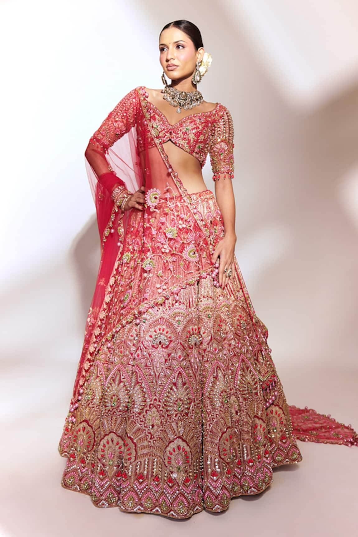 Anshika Tak Label Zari Embroidered Bridal Lehenga Set 