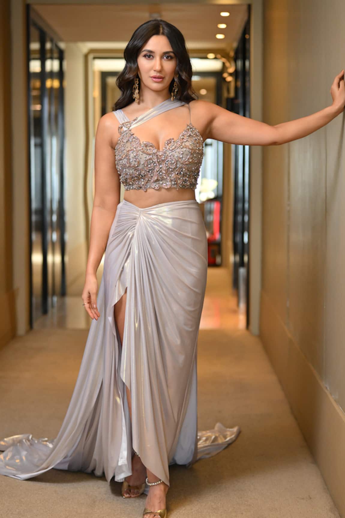 Tisharth by Shivani Embroidered Cape Skirt Set 