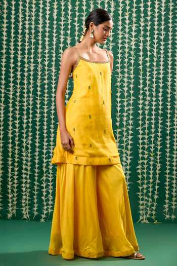 Cupid Cotton Sukoon Embroidered Kurta & Sharara Set 