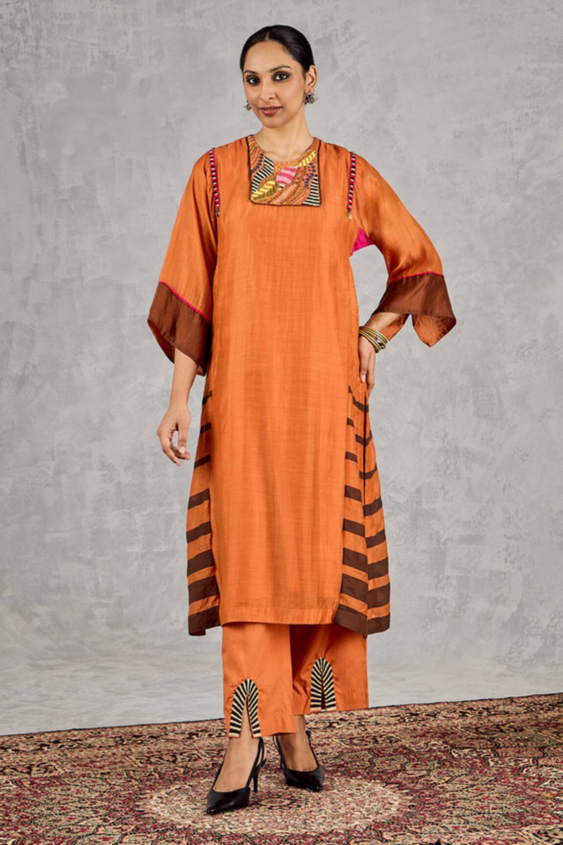 Shivani Bhargava Block Print & Hand Embroidered Kurta 