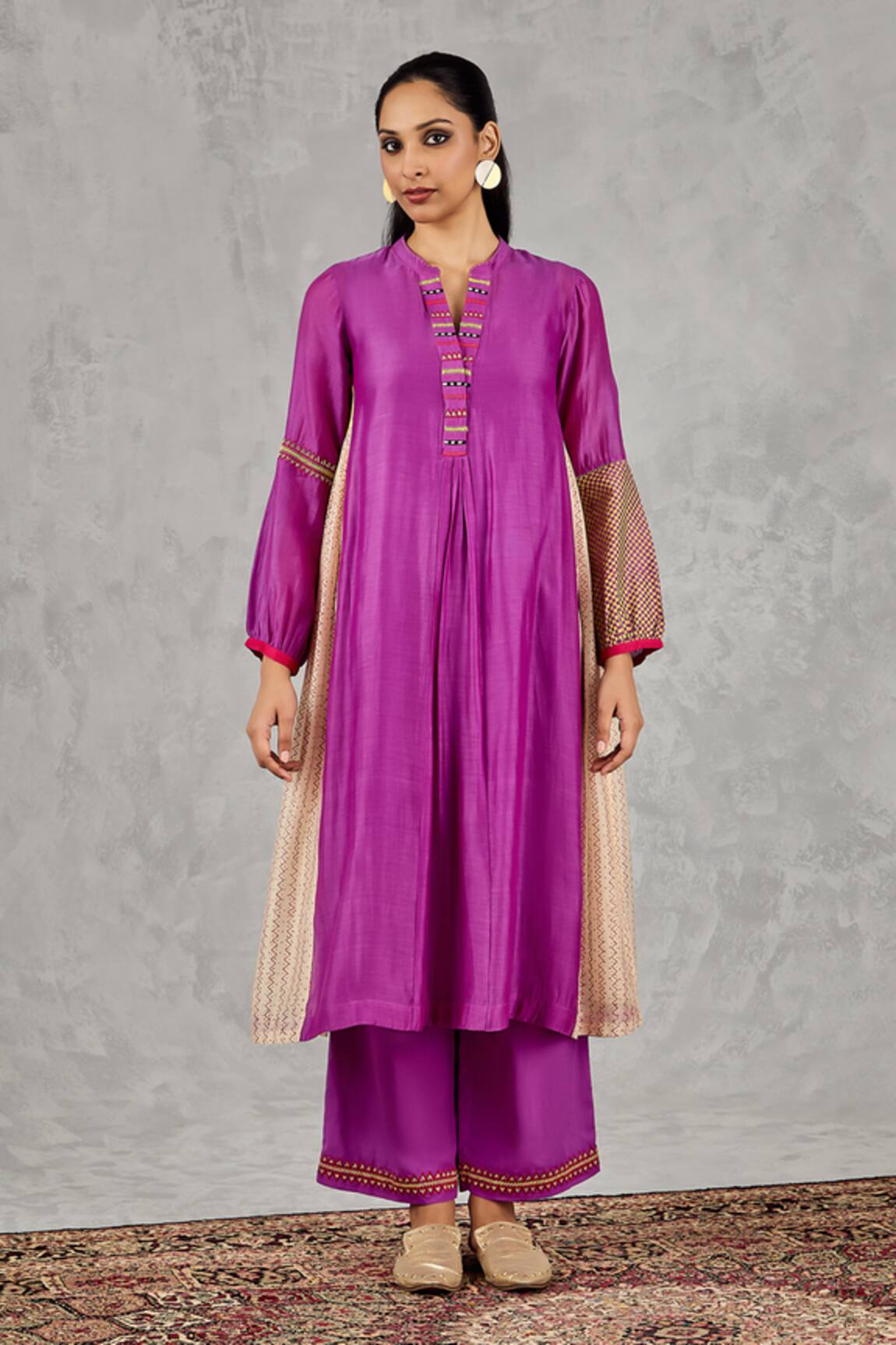 Shivani Bhargava Block Print & Hand Embroidered Kurta 