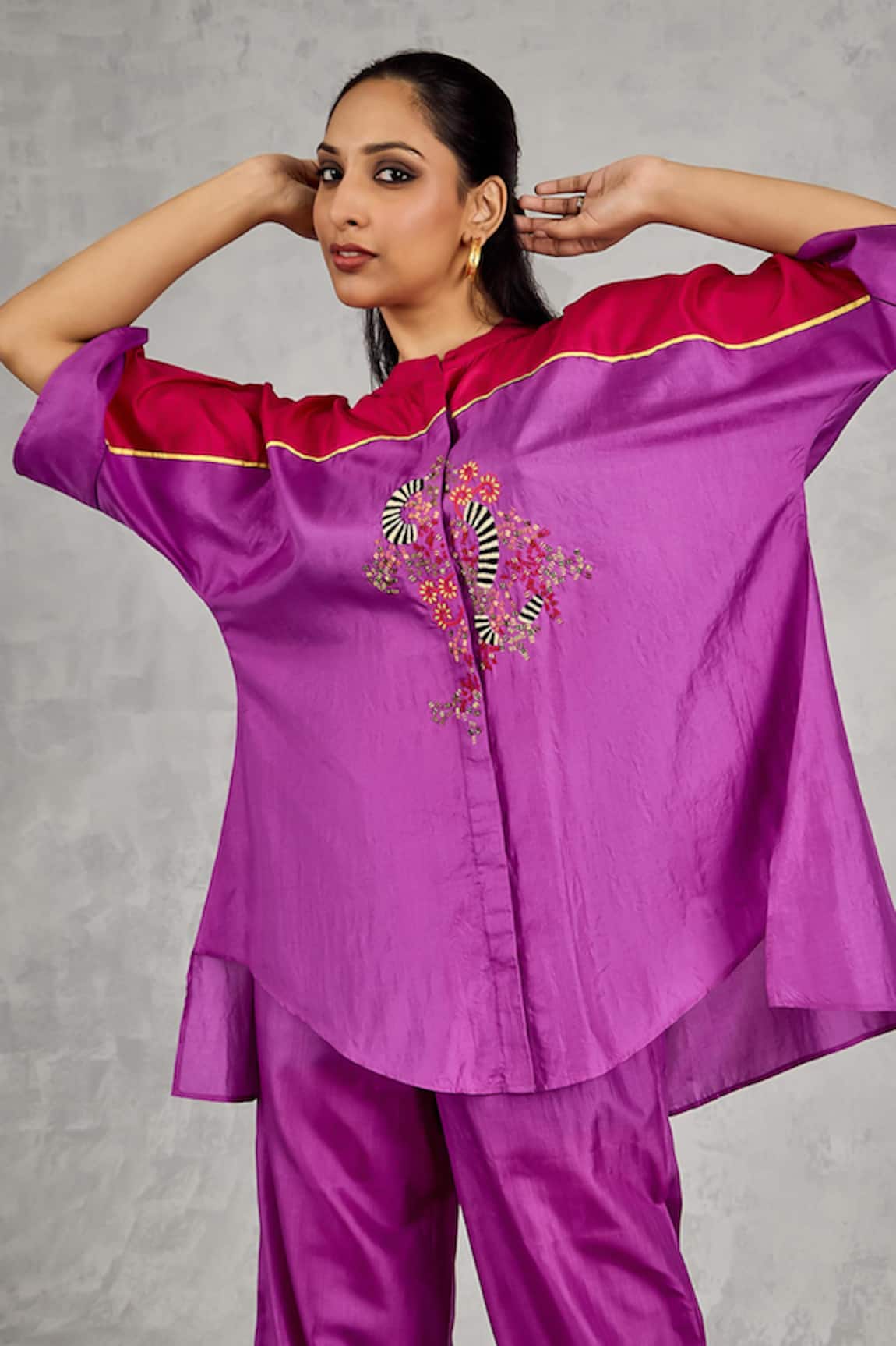 Shivani Bhargava Color Block Hand Embroidered Kurta 