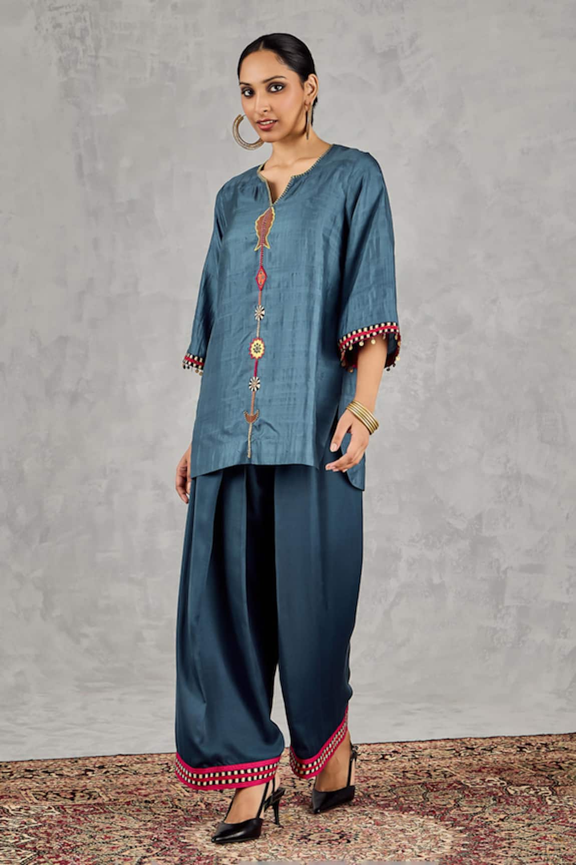 Shivani Bhargava Chanderi Hand Embroidered Kurta 