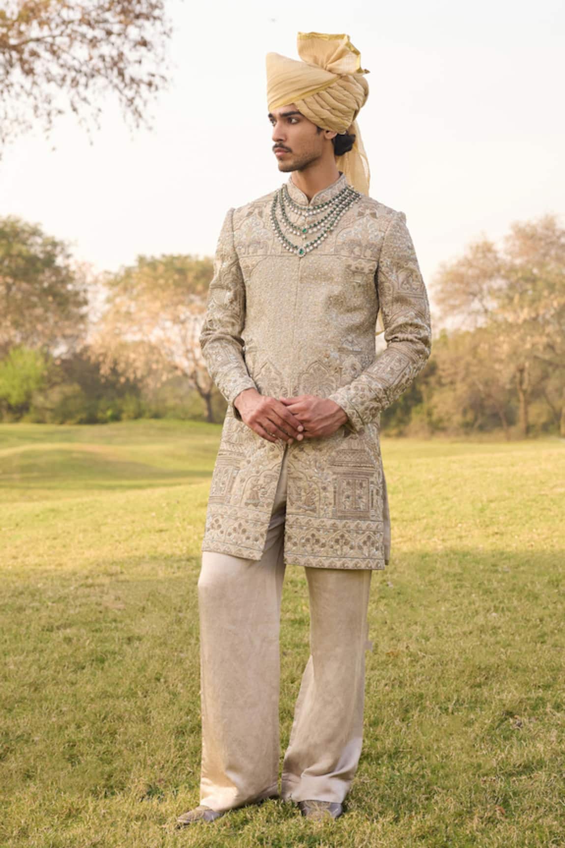 Mukti And Kavith Casa The Imperial Brocade Sherwani Set 