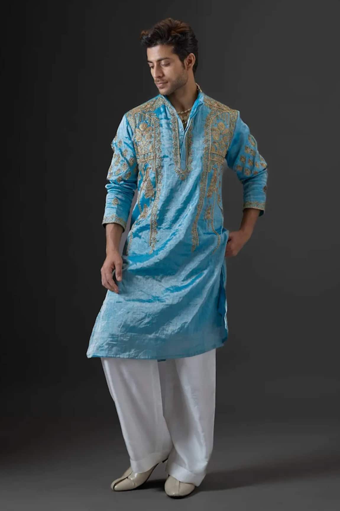 Mukti And Kavith Casa Azure Embroidered Kurta Set 