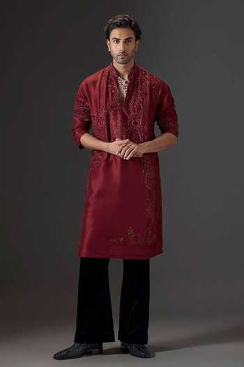 Mukti And Kavith Casa Emerald Enigma Embroidered Kurta & Palazzo Set 