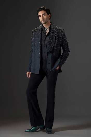 Mukti And Kavith Casa Noir Stellar Studded Stellar Studded Tuxedo Set 