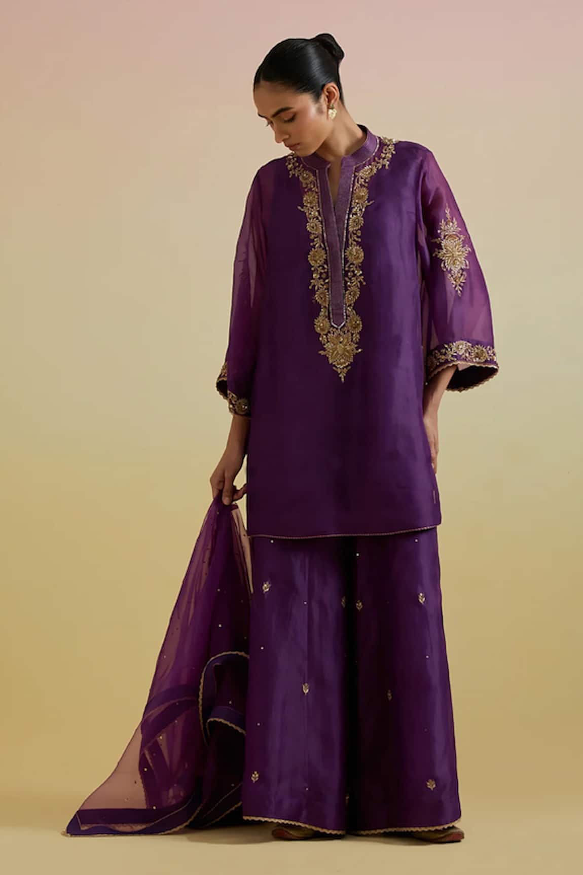 Bunka Aashra Embroidered Kurta Sharara Set 