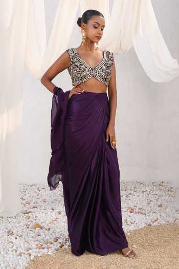 Meenagurnam Embroidered Jacket Skirt Set 
