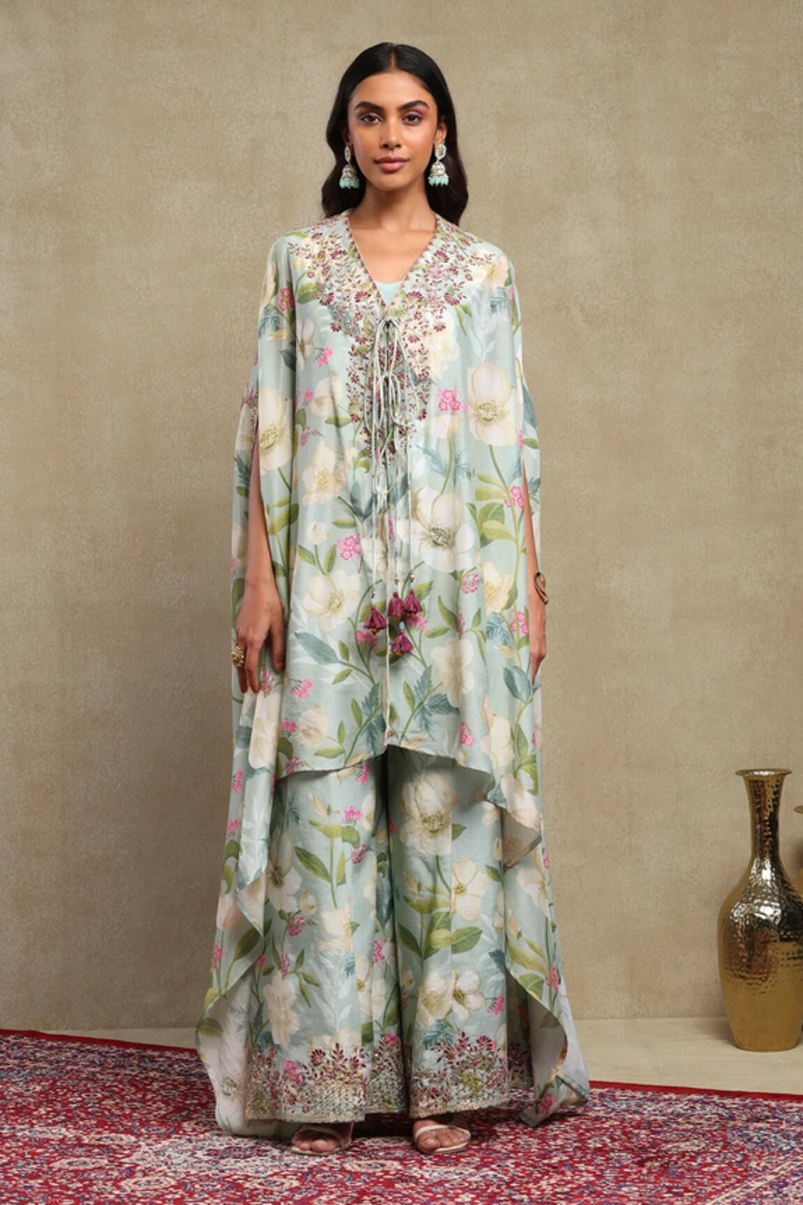 Dohr India Floral Print Cape Sharara Set 