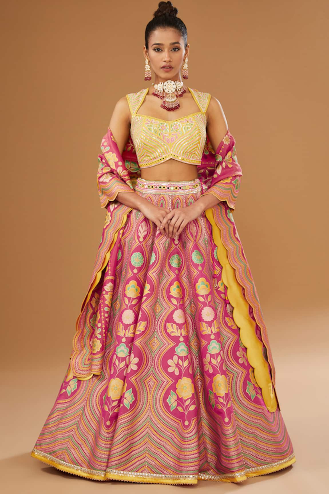 I Am Design Floral Print Lehenga Set 