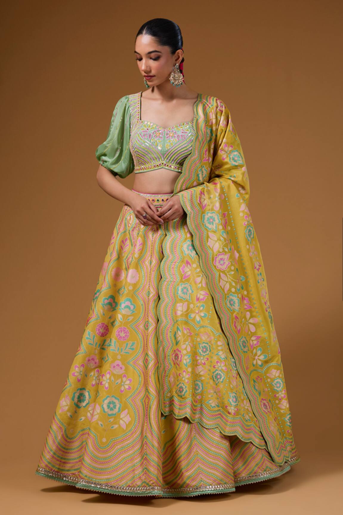 I Am Design Garden Print Lehenga Set 