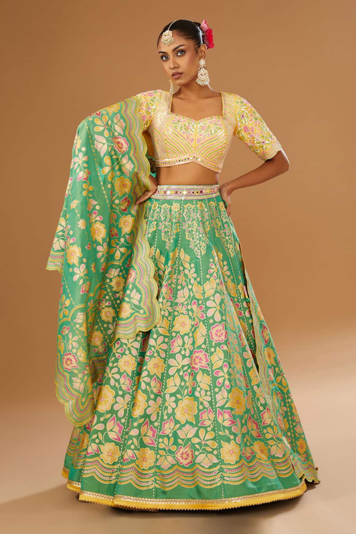 I Am Design Blossom Print Lehenga Set 