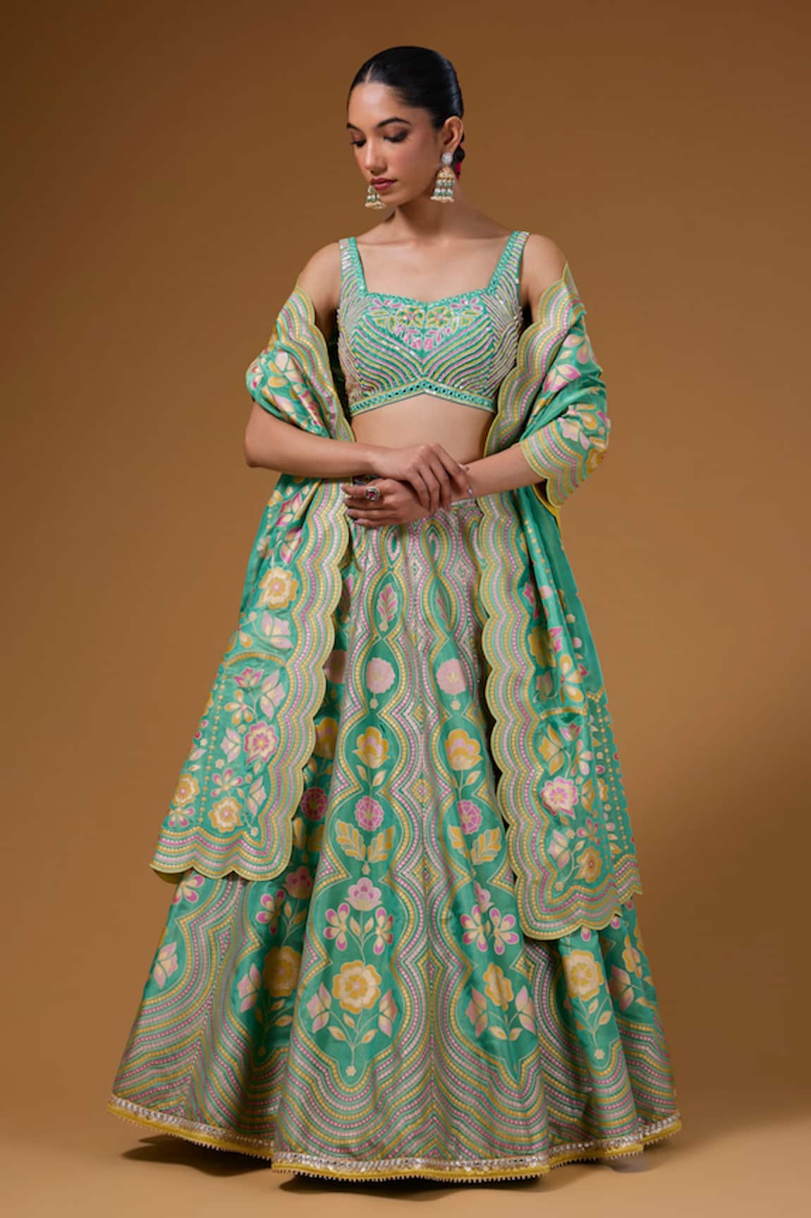 I Am Design Floral Print Lehenga Set 