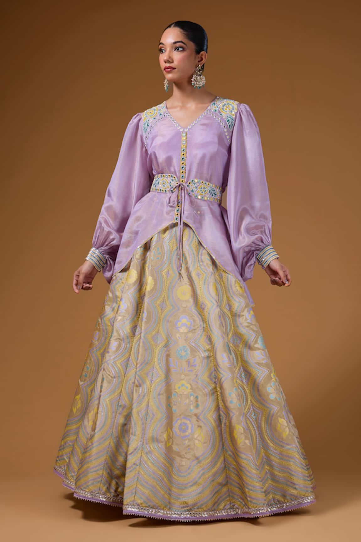 I Am Design Floral Print Lehenga & Shirt Set 