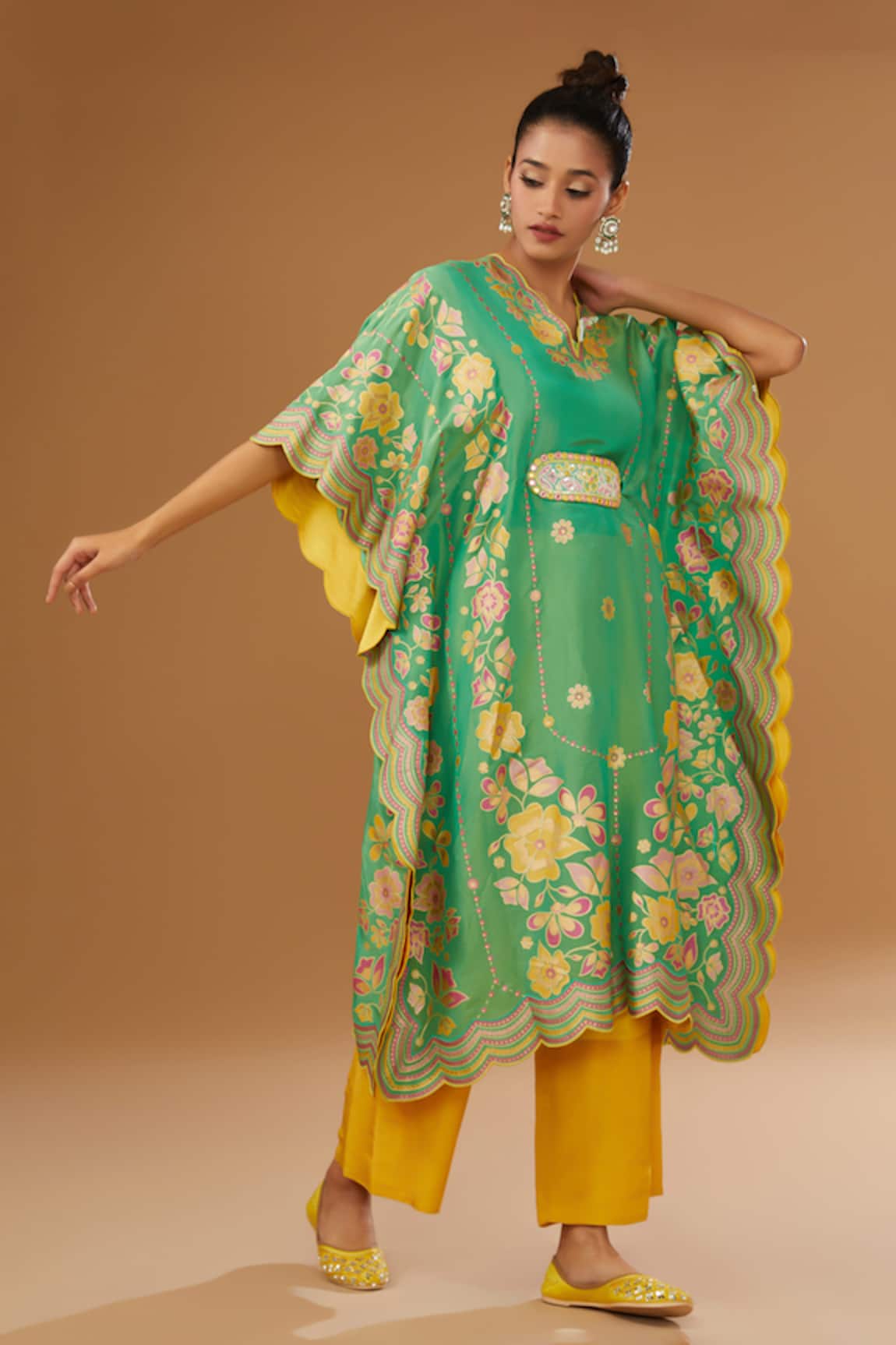 I Am Design Floral Print Kaftan Pant Set 