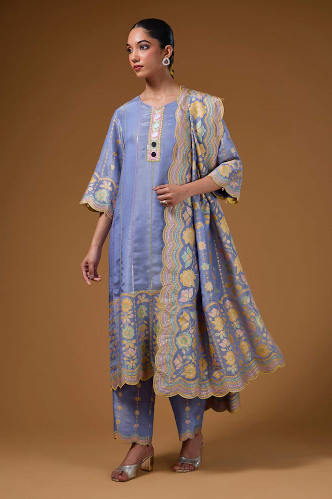 I Am Design Flower Print Kurta Pant Set 