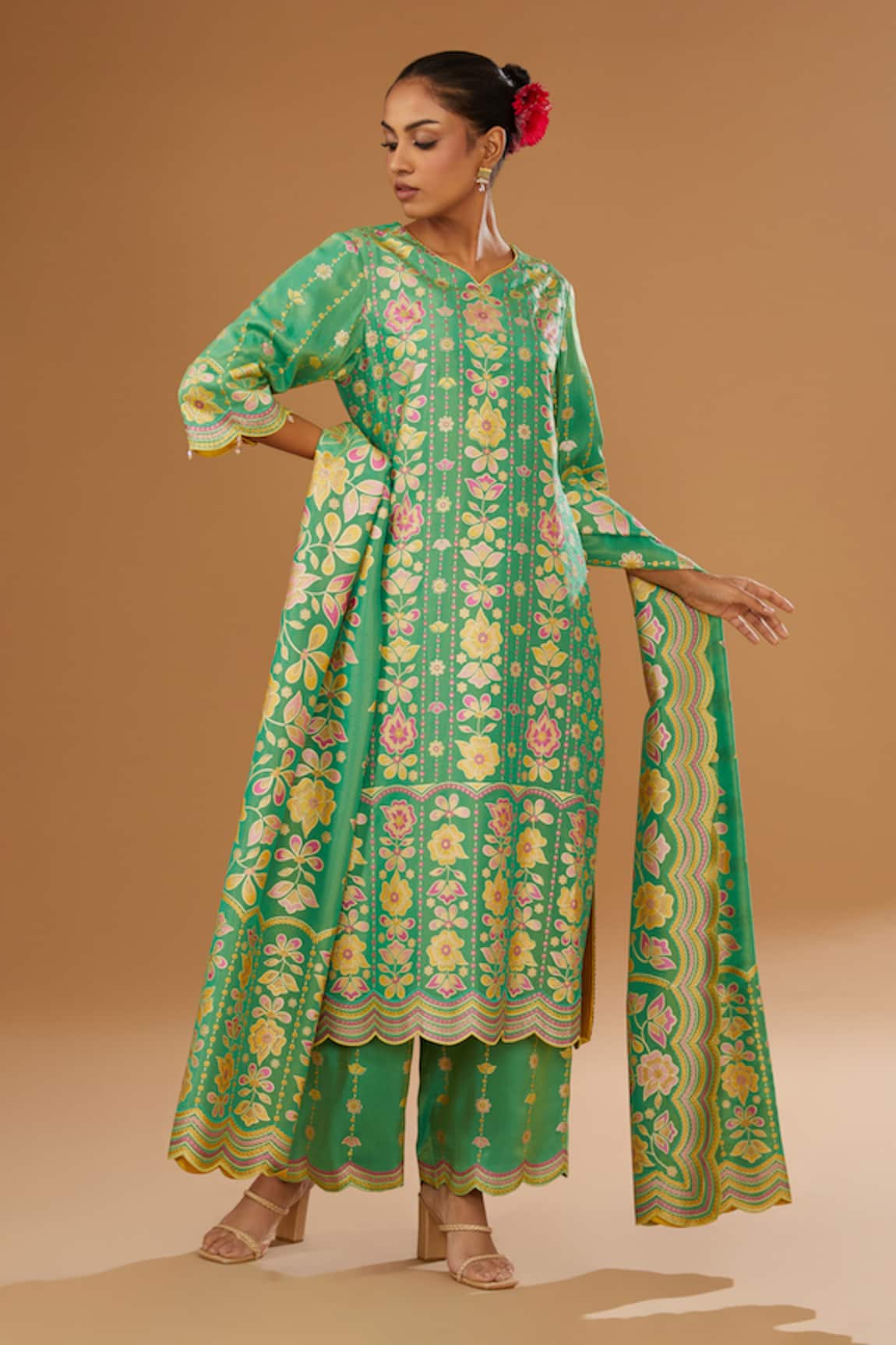 I Am Design Bloom Print Kurta Pant Set 