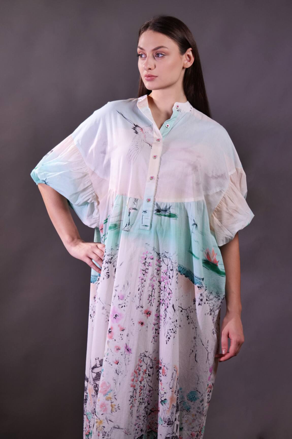 Rahul Singh Printed Organic Cotton Midi Dress 