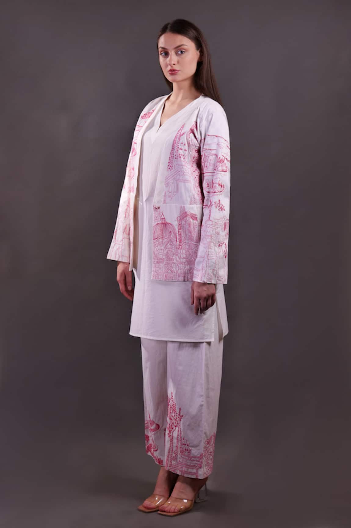 Rahul Singh Kantha Embroidered Jacket & Kurta Set 