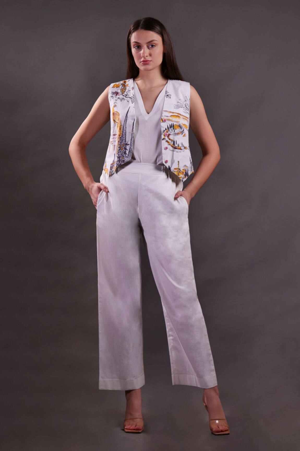 Rahul Singh Printed Waistcoat Trouser Set 