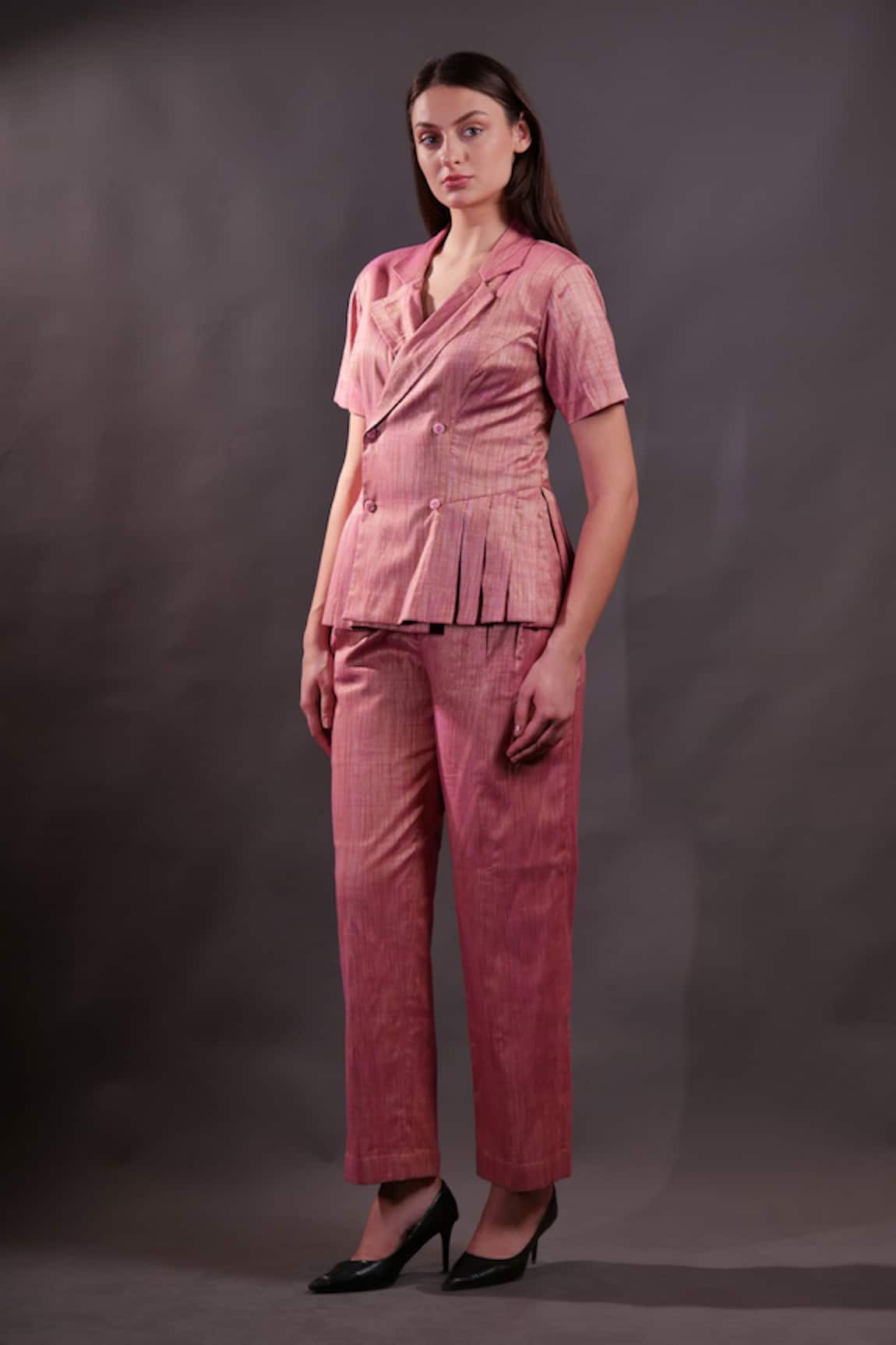 Rahul Singh Matka Silk Shacket & Trouser Set 