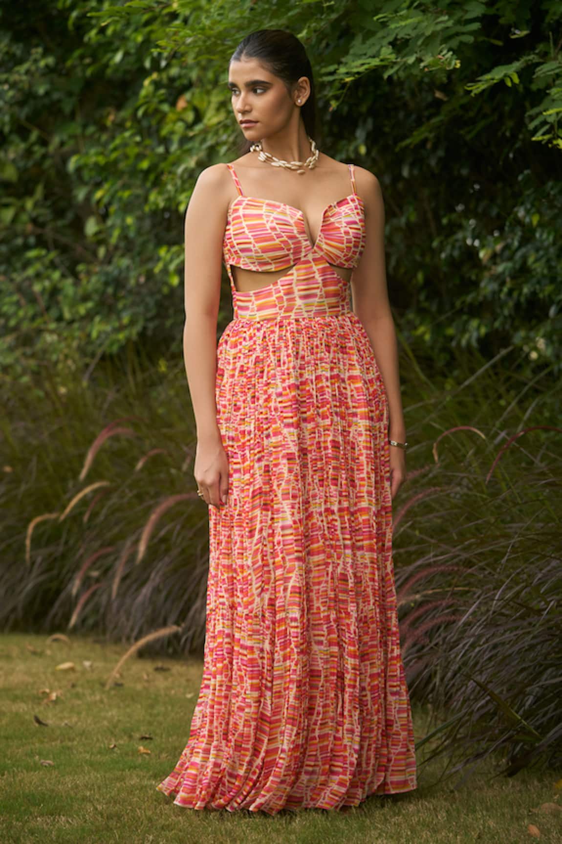 AMRIN KHAN Multi Stripe Onepiece Dress 