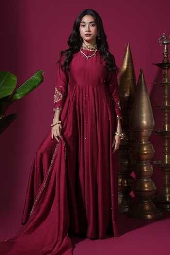 Komal Shah Paan Motif Hand Embroidered Anarkali & Dupatta 