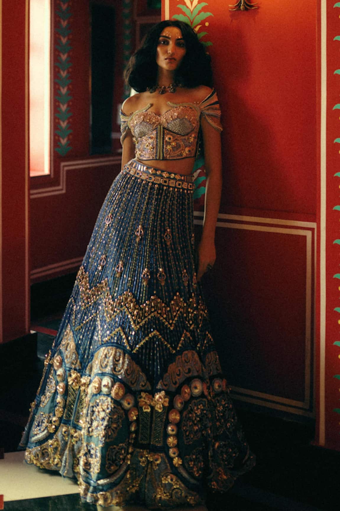 Papa Dont Preach Vespera Hand Embroidered Tulle Lehenga & Blouse 