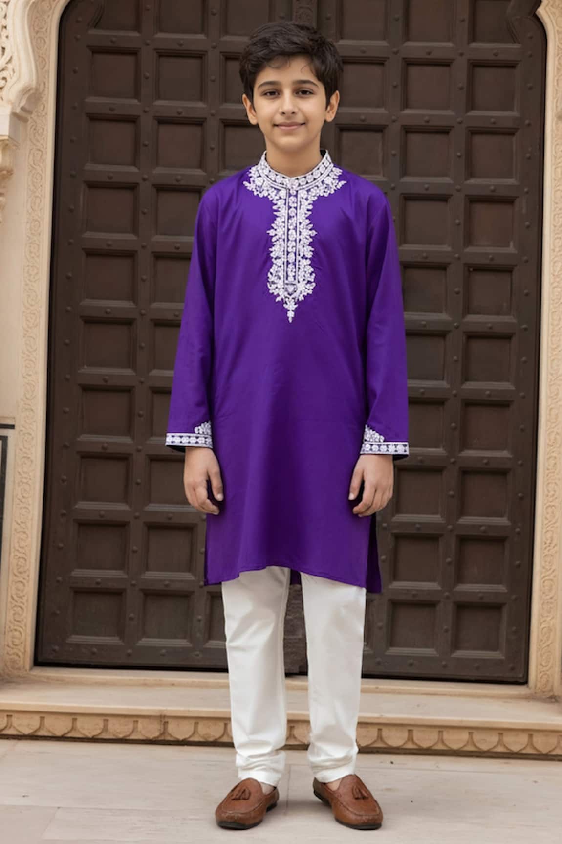 Fayon Kids Embroidered Kurta & Pant Set 