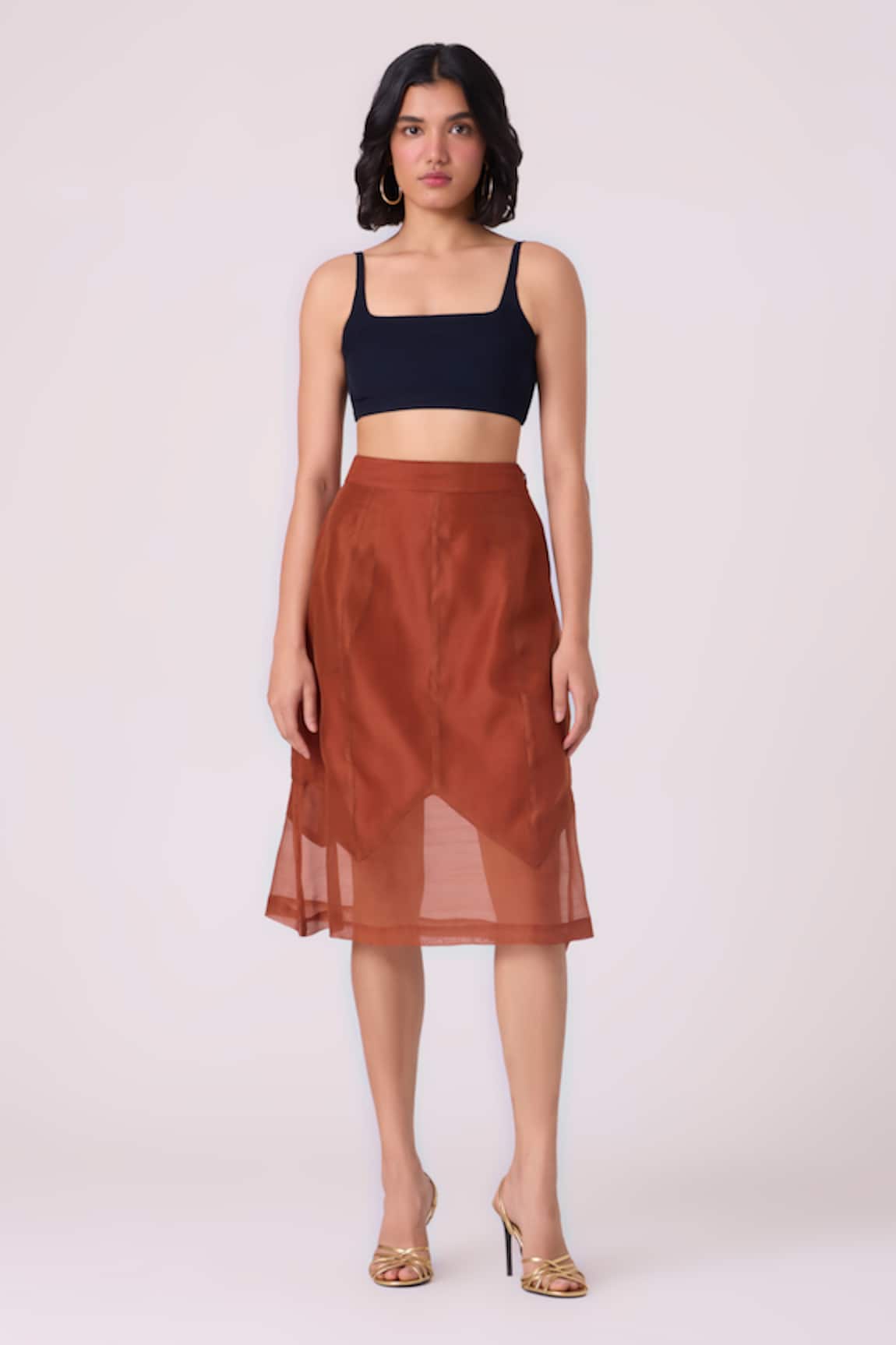 The Summer House Lyubov Handwoven Chanderi Asymmetric Skirt 