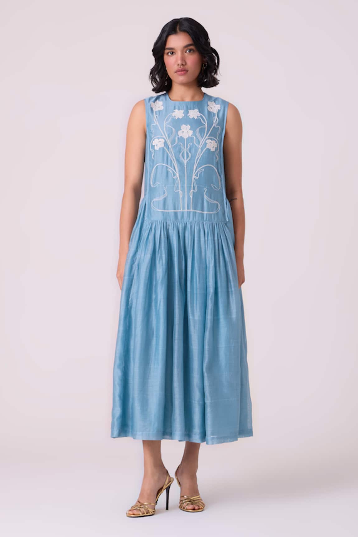 The Summer House Aleksey Floral Embroidered Dress 