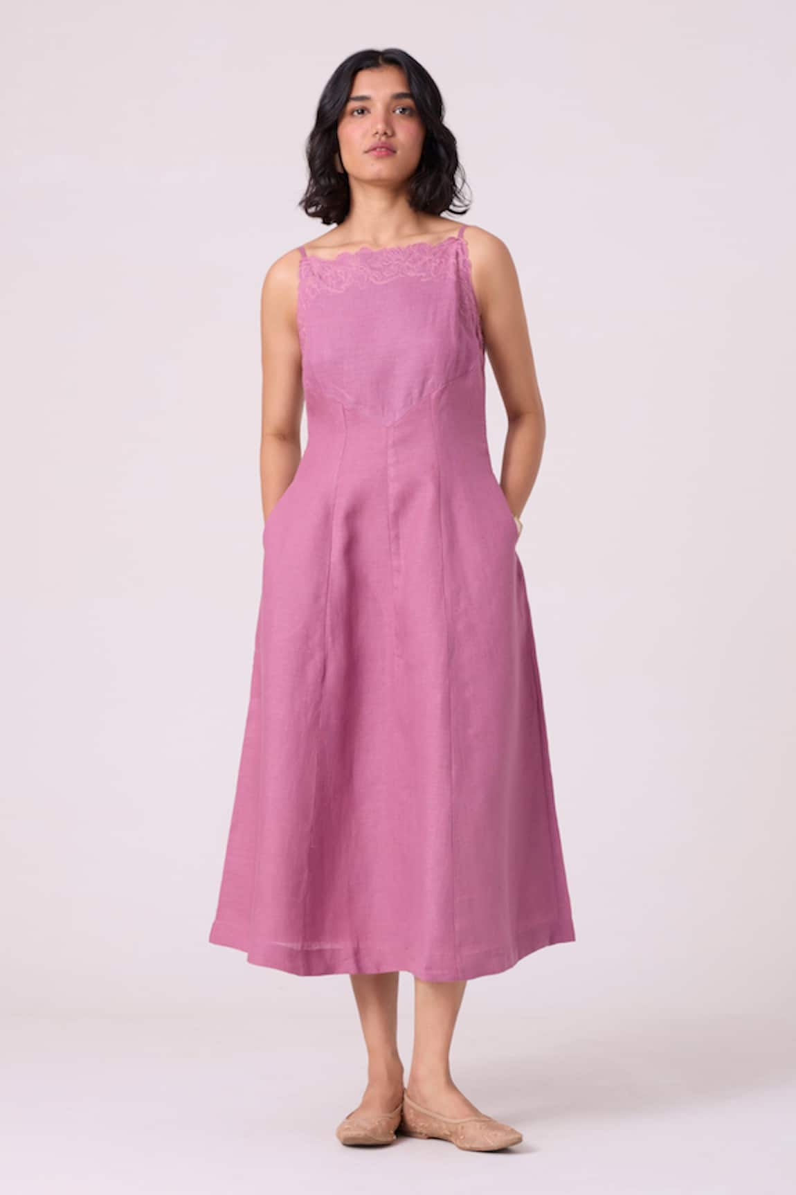 The Summer House Nimal Embroidered Midi Dress 