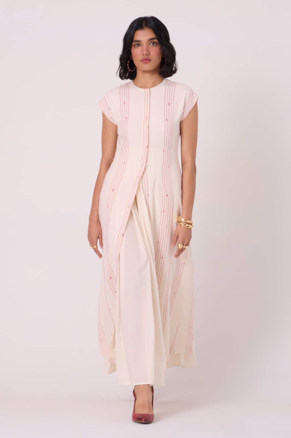 The Summer House Vesna Striped Handwoven Cotton Dress 