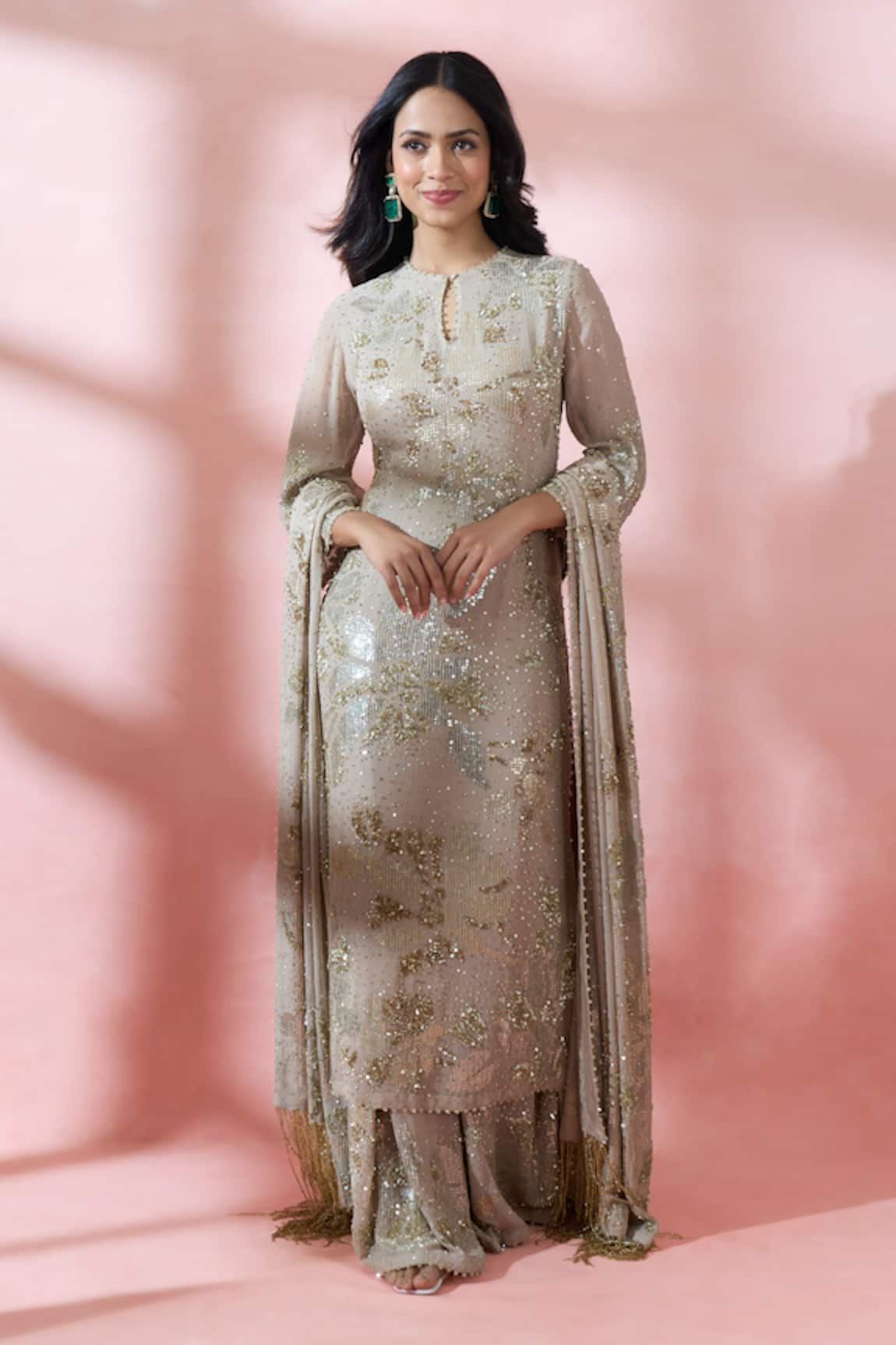 Nakul Sen Embroidered Kurta Palazzo Set 
