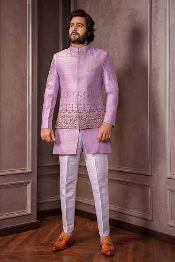 AMRIN KHAN Cutdana Bead Work Bandhgala Set 